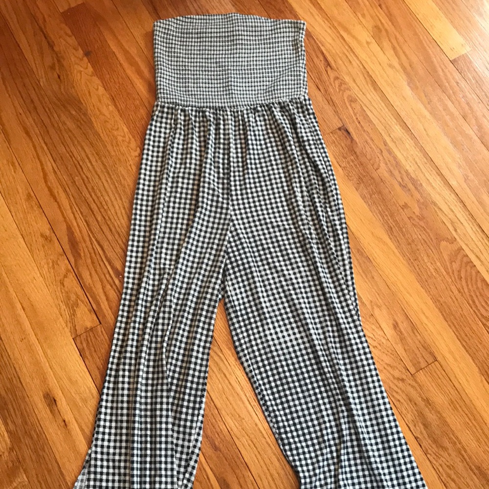Black and white checkered jumpsuit
